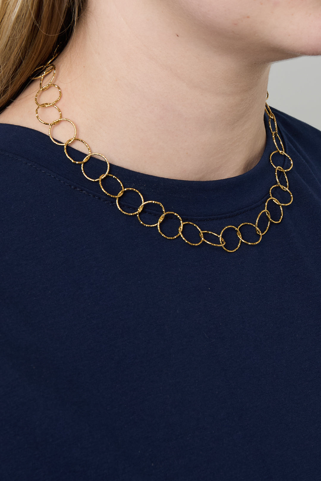 Women's 304 Stainless Steel Link Chain Necklace with Link Detail – Gold Tone – image 3
