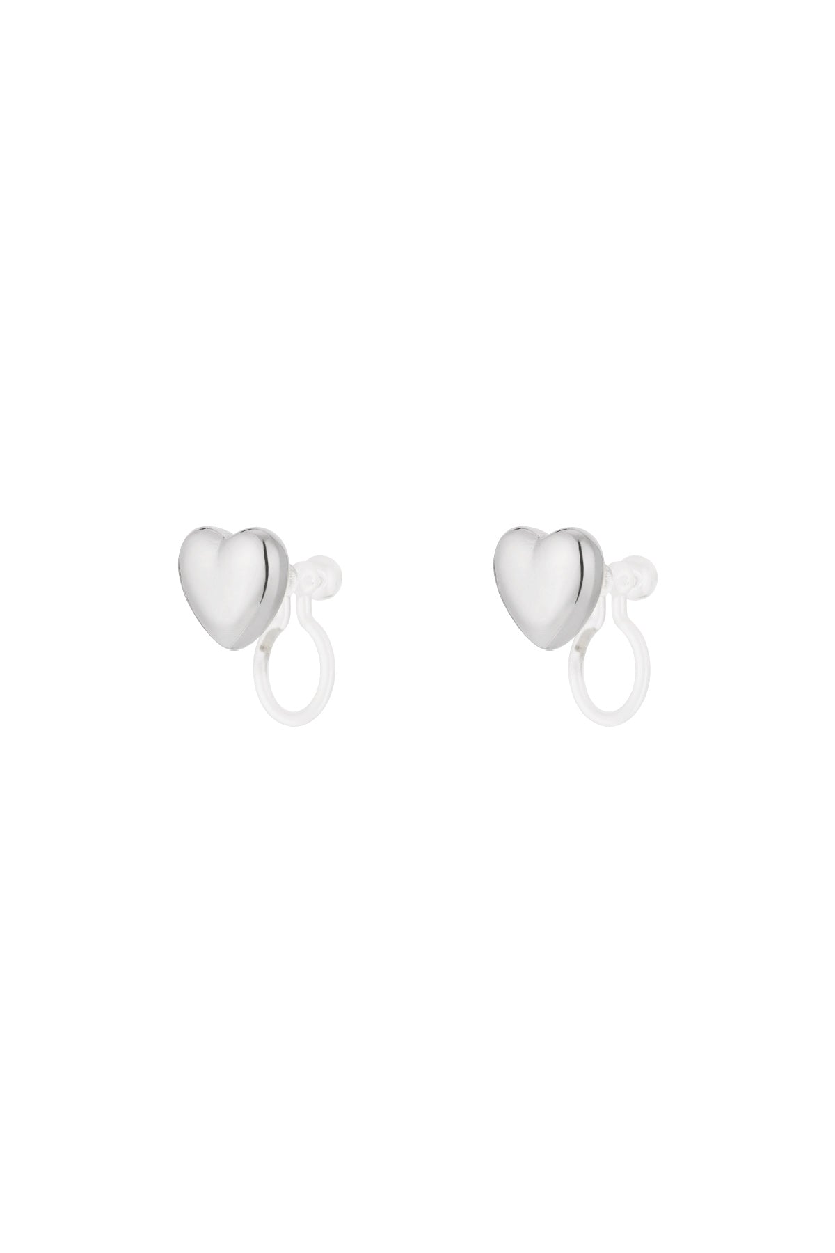 Women's Stainless Steel Heart-shaped Ear Clips – Gold and Silver Tone