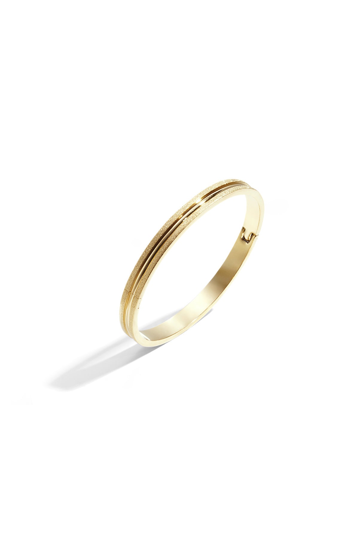Bangle pour femme en acier inoxydable de forme ronde – doré et argenté