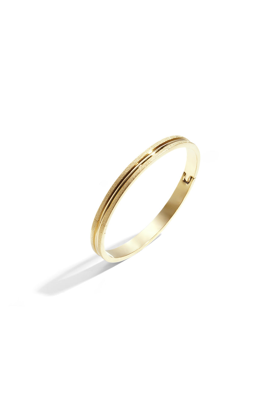 Bangle pour femme en acier inoxydable de forme ronde – doré et argenté