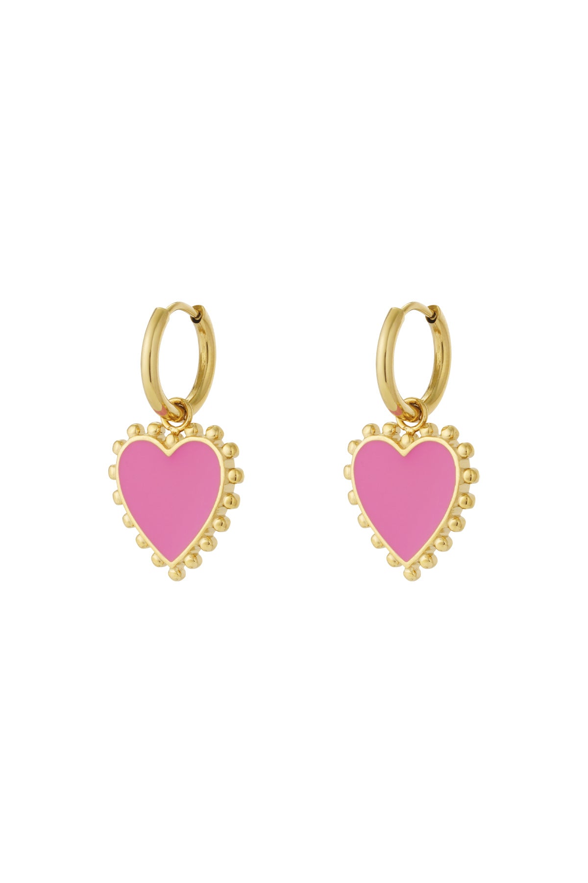 Boucles d'oreilles pendantes en acier inoxydable en forme de cœur pour femme – plusieurs couleurs