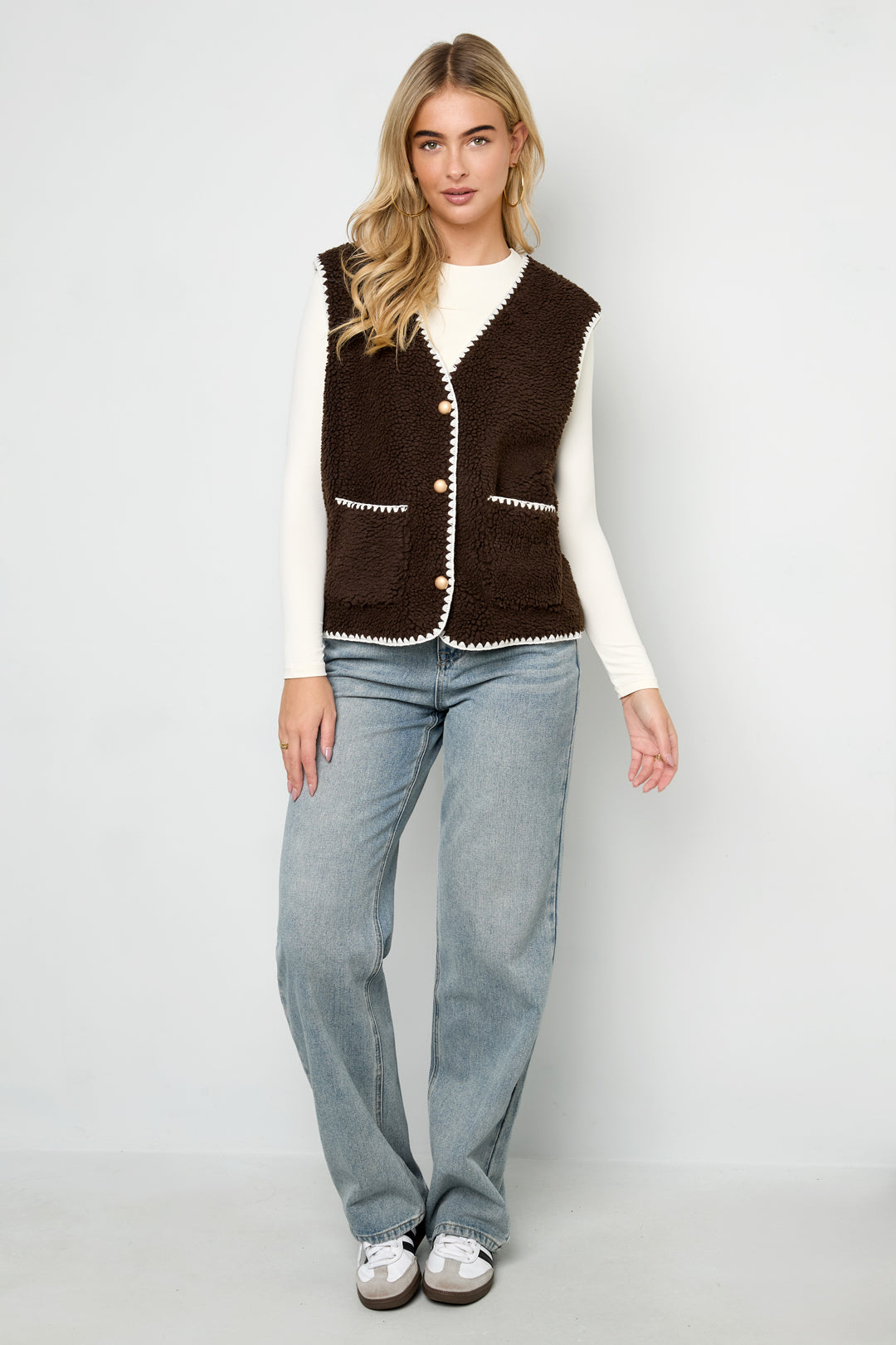 Dames Zoe gilet van polyester met kleurcontrast – productfoto 5