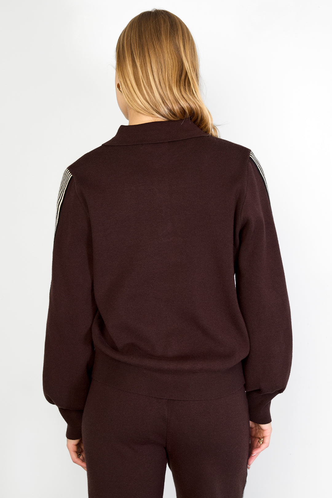 Dames gebreide trui met kleurcontrast – productfoto 9