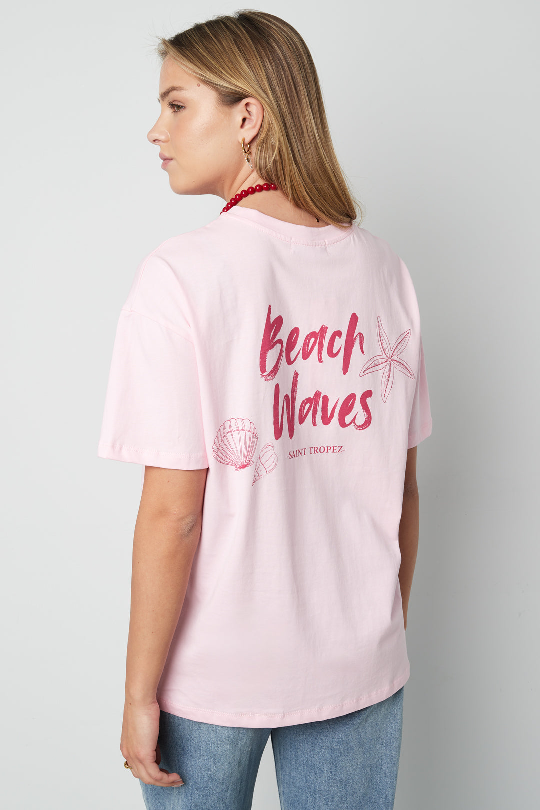 T-shirt pour femmes avec motif étoile de mer et imprimé texte – photo 7