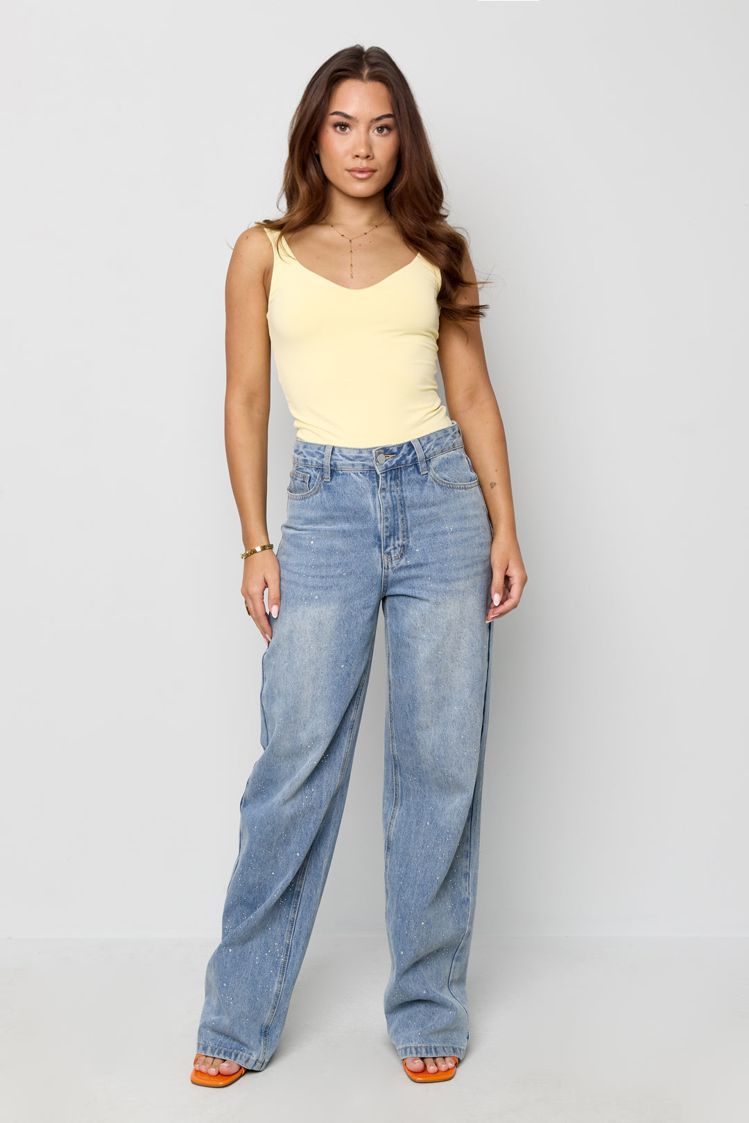 Dames basic top van gebreid nylon in vier effen kleuren – productfoto 6