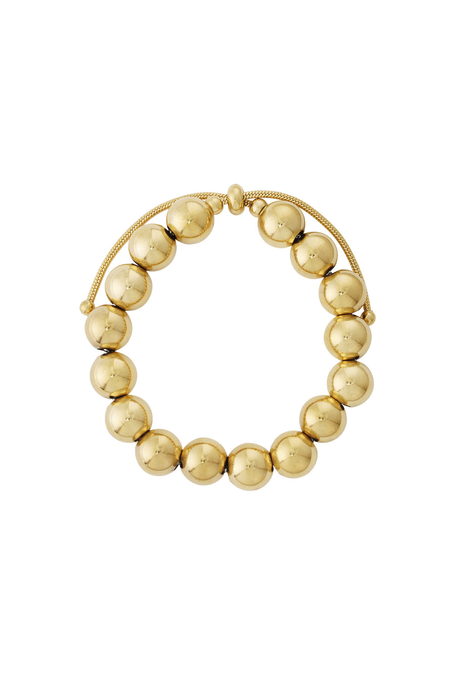 Bracelet de perles pour femmes en acier inoxydable – couleur or et couleur argent