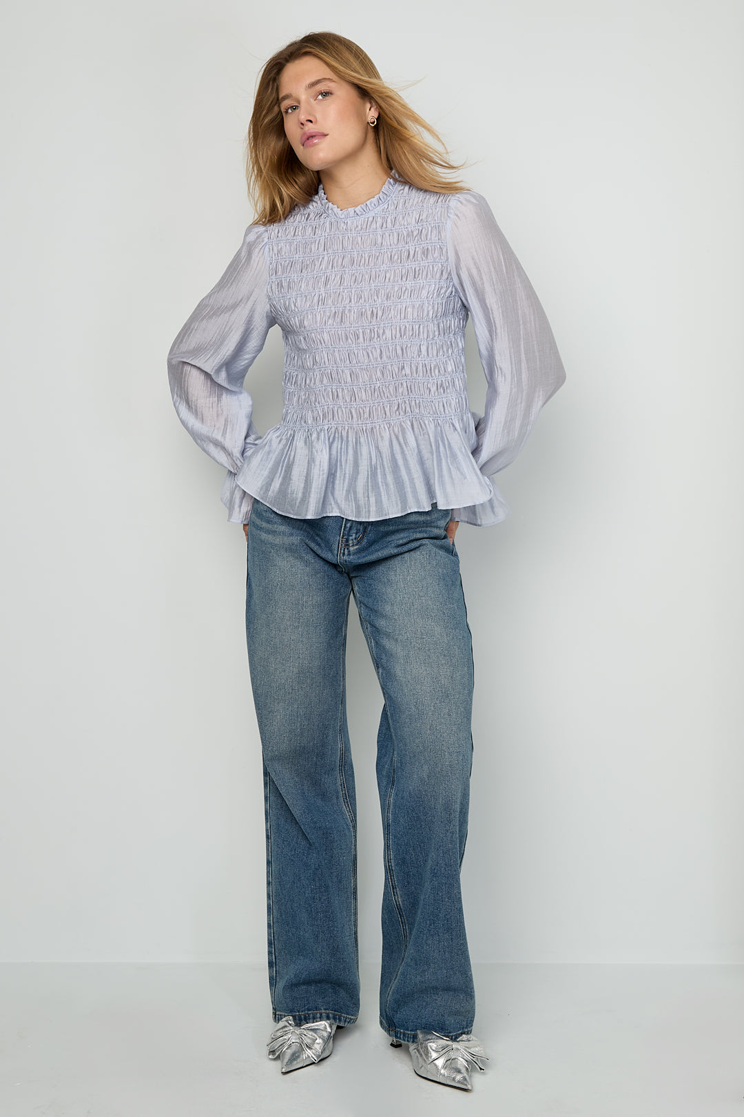 Dames elegante top van geweven nylon – productfoto 4