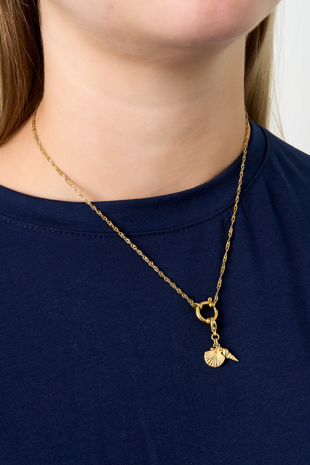 Women's Stainless Steel Toggle Chain Necklace with Link Detail – Gold Tone – image 4