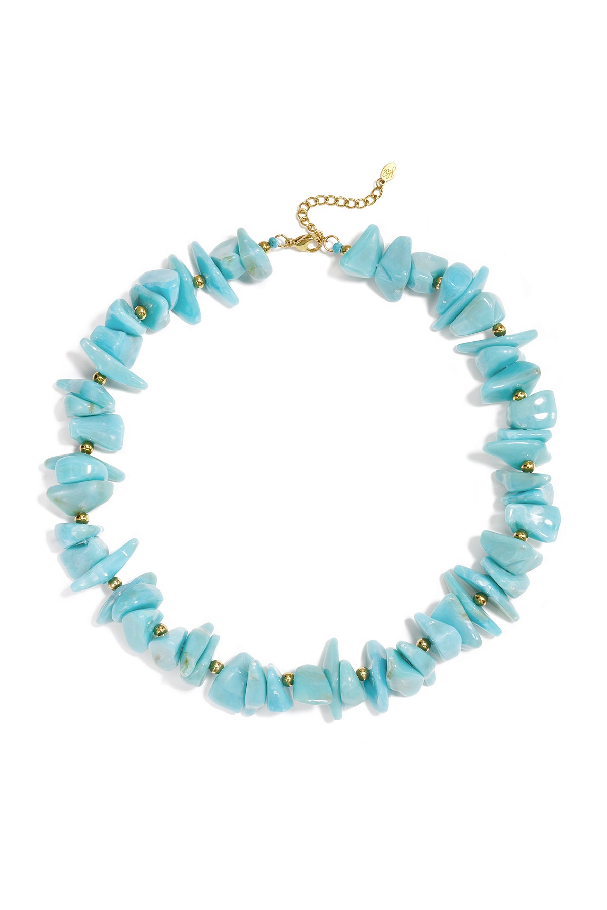 Women's Beaded Necklace in Acrylic, Stainless Steel - Multi-colored