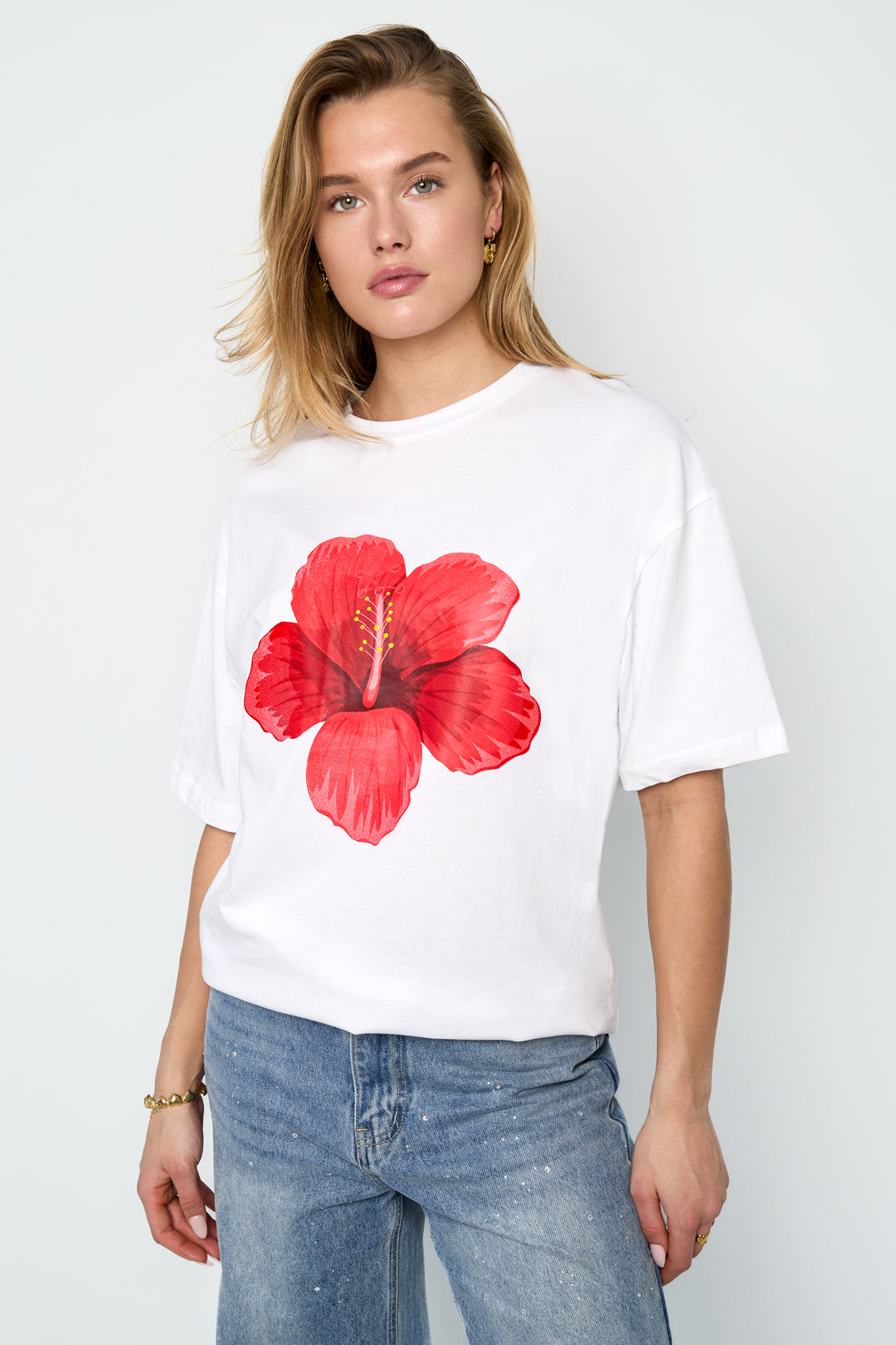 Tropisch bloemen T-shirt voor dames – productfoto 7