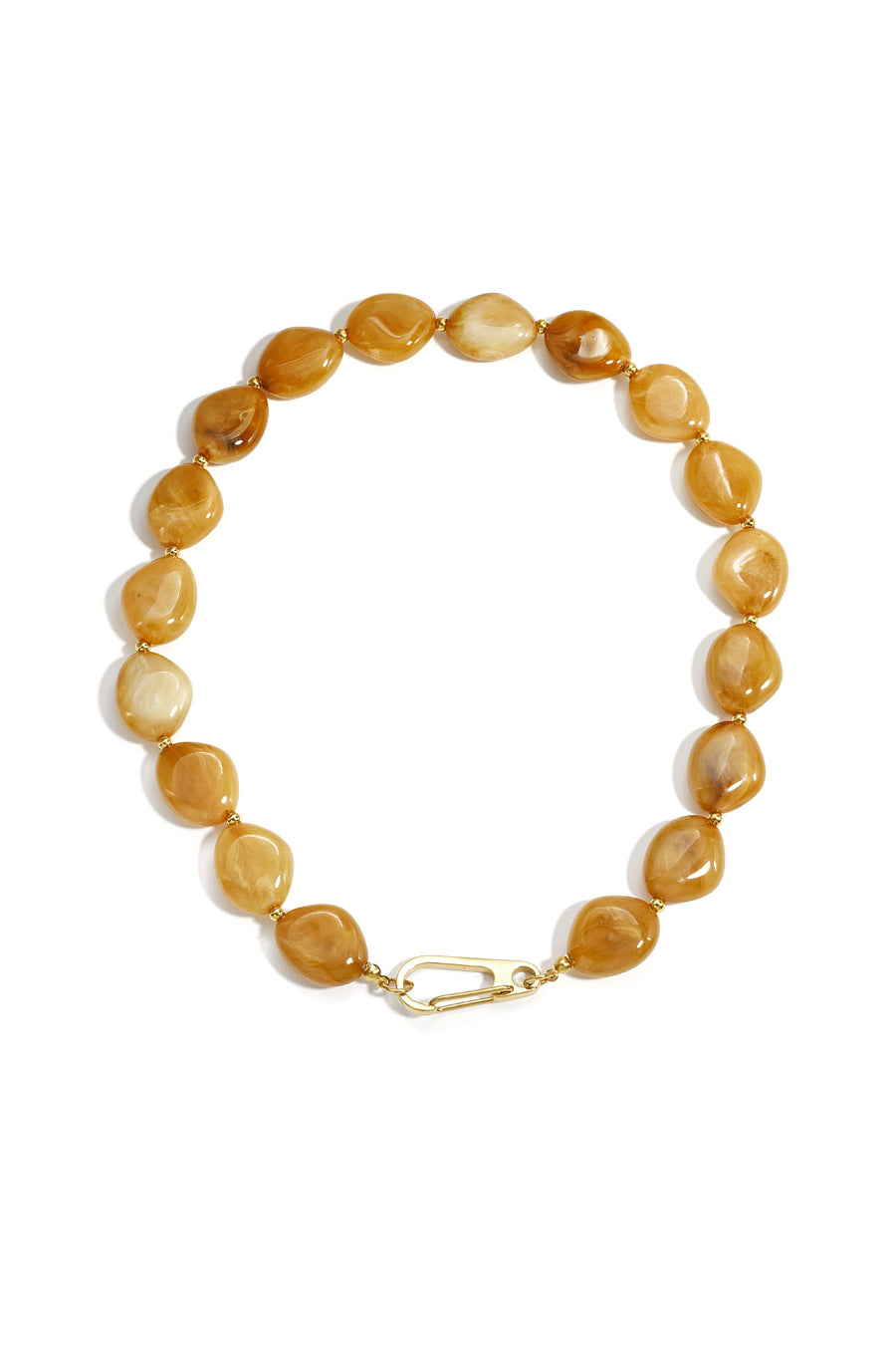 Collier de perles pour femme en acier inoxydable - rose et bleu clair