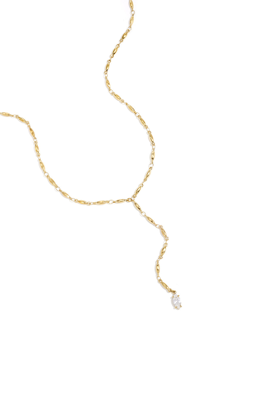 Collier femme avec pendentif en acier inoxydable avec détail maillon – couleur or et couleur argent