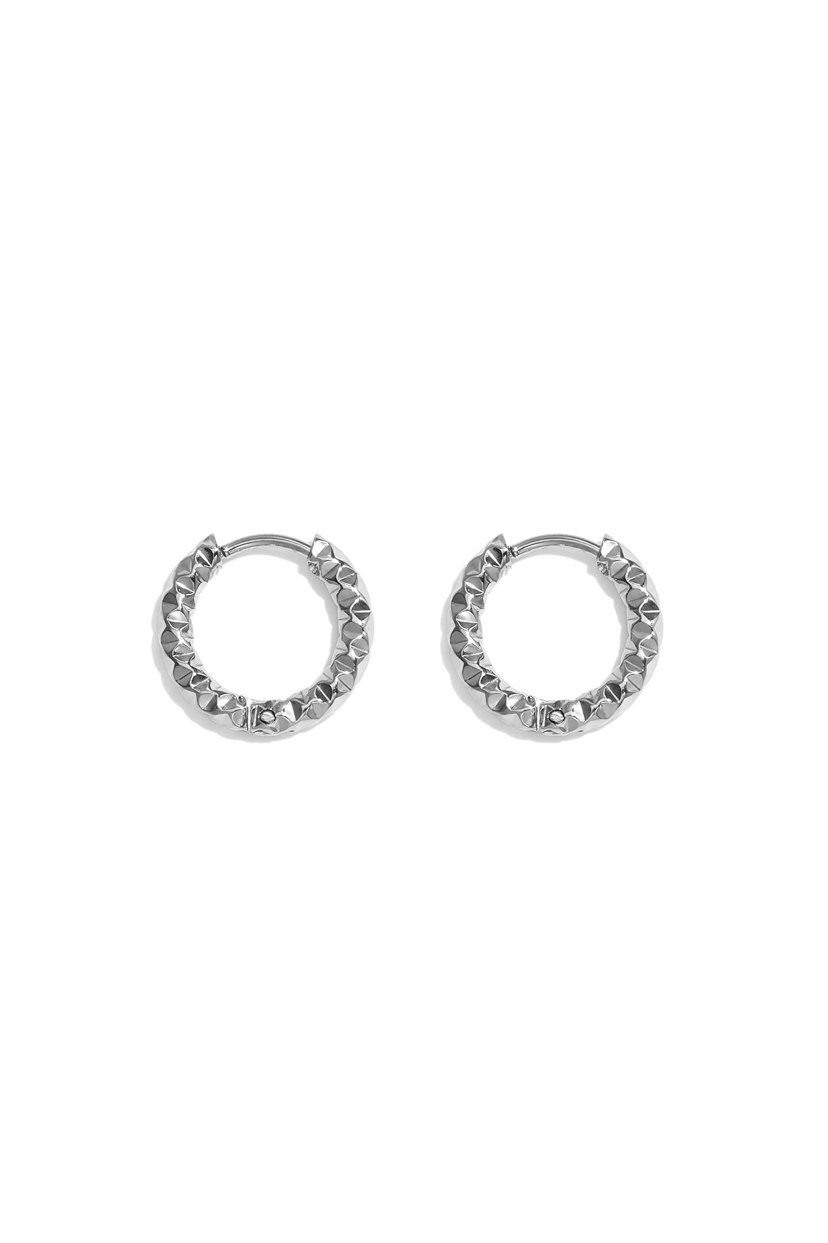 Women's stainless steel round earrings – gold and silver-colored