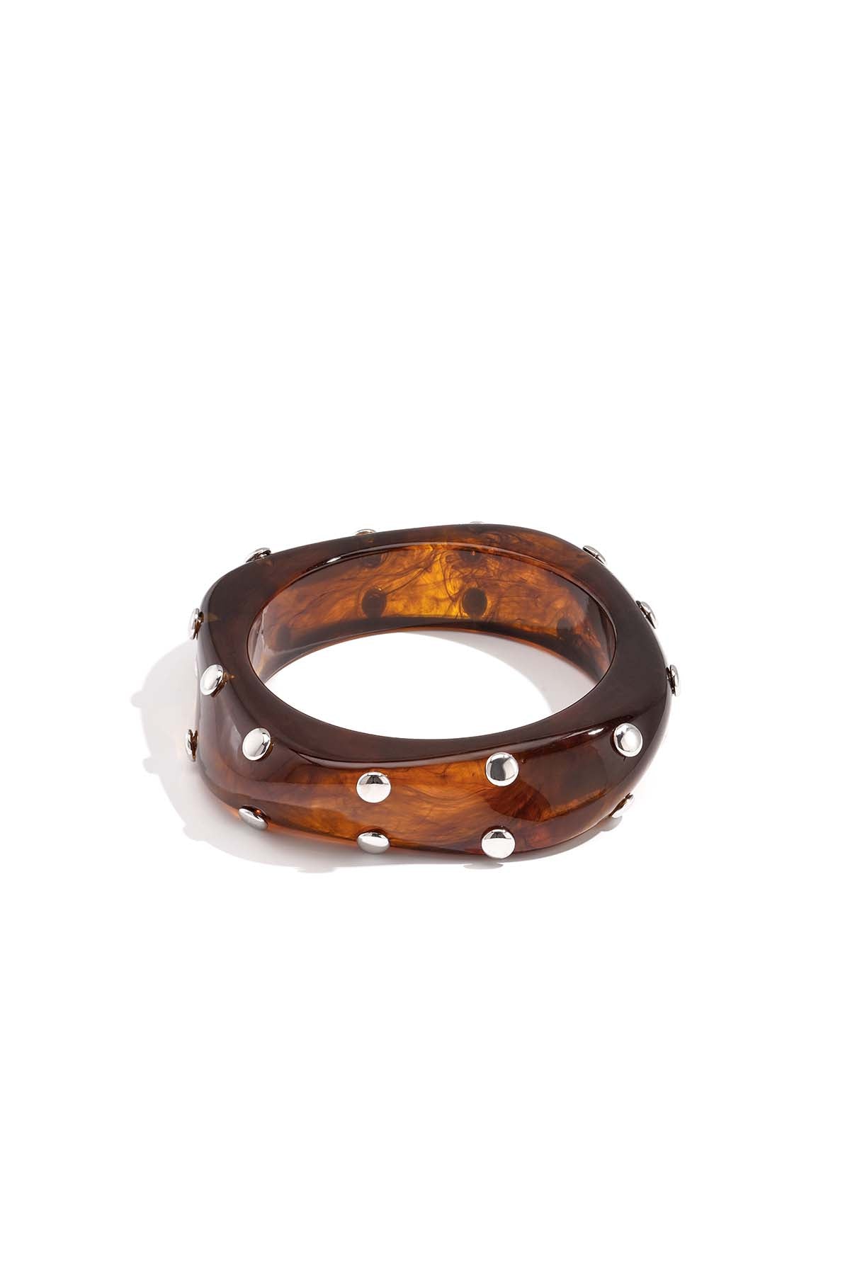 Bracelet jonc en résine pour femme, forme ronde – beige pour usage quotidien