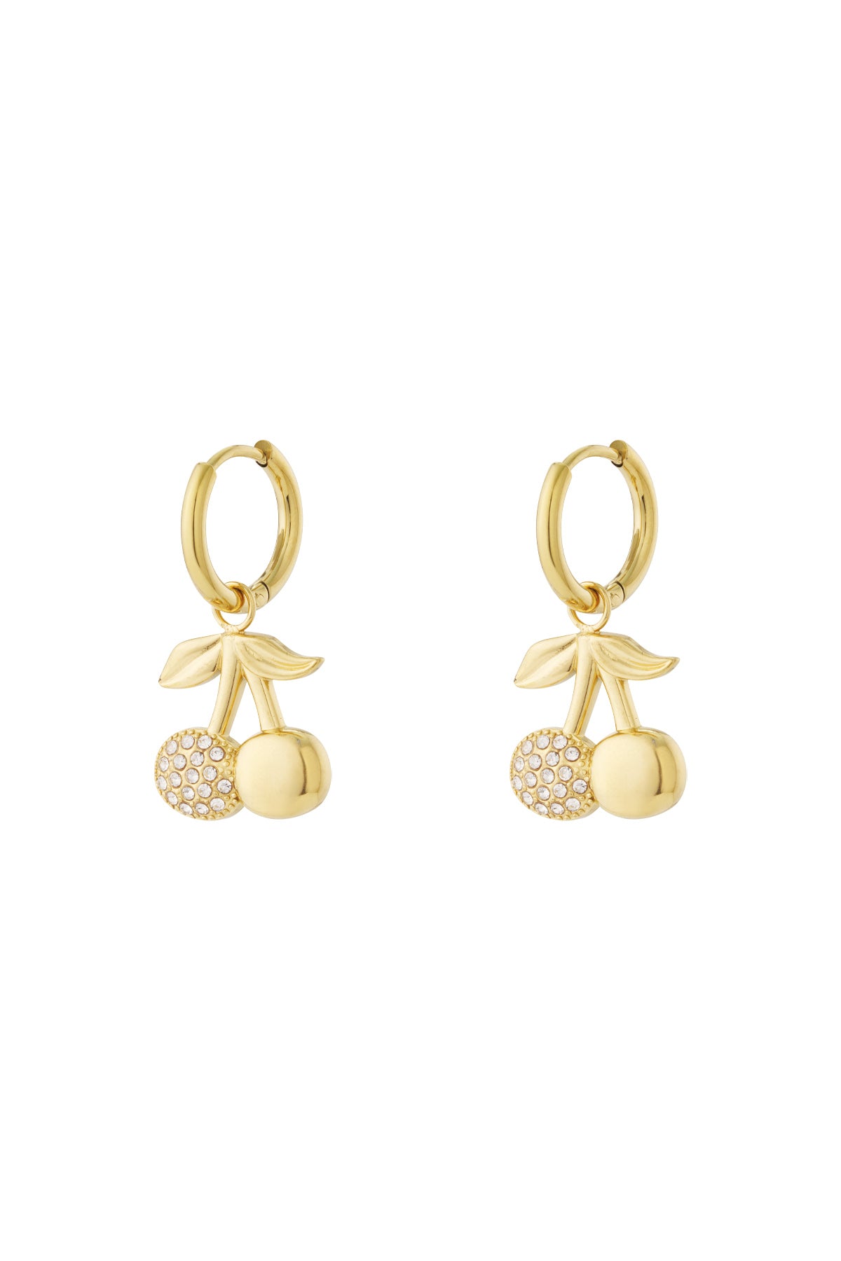 Boucles d'oreilles pendantes pour femmes en acier inoxydable motif fruit – doré et argenté