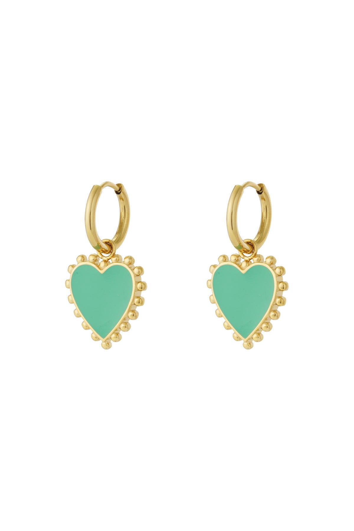 Boucles d'oreilles pendantes en acier inoxydable en forme de cœur pour femme – plusieurs couleurs