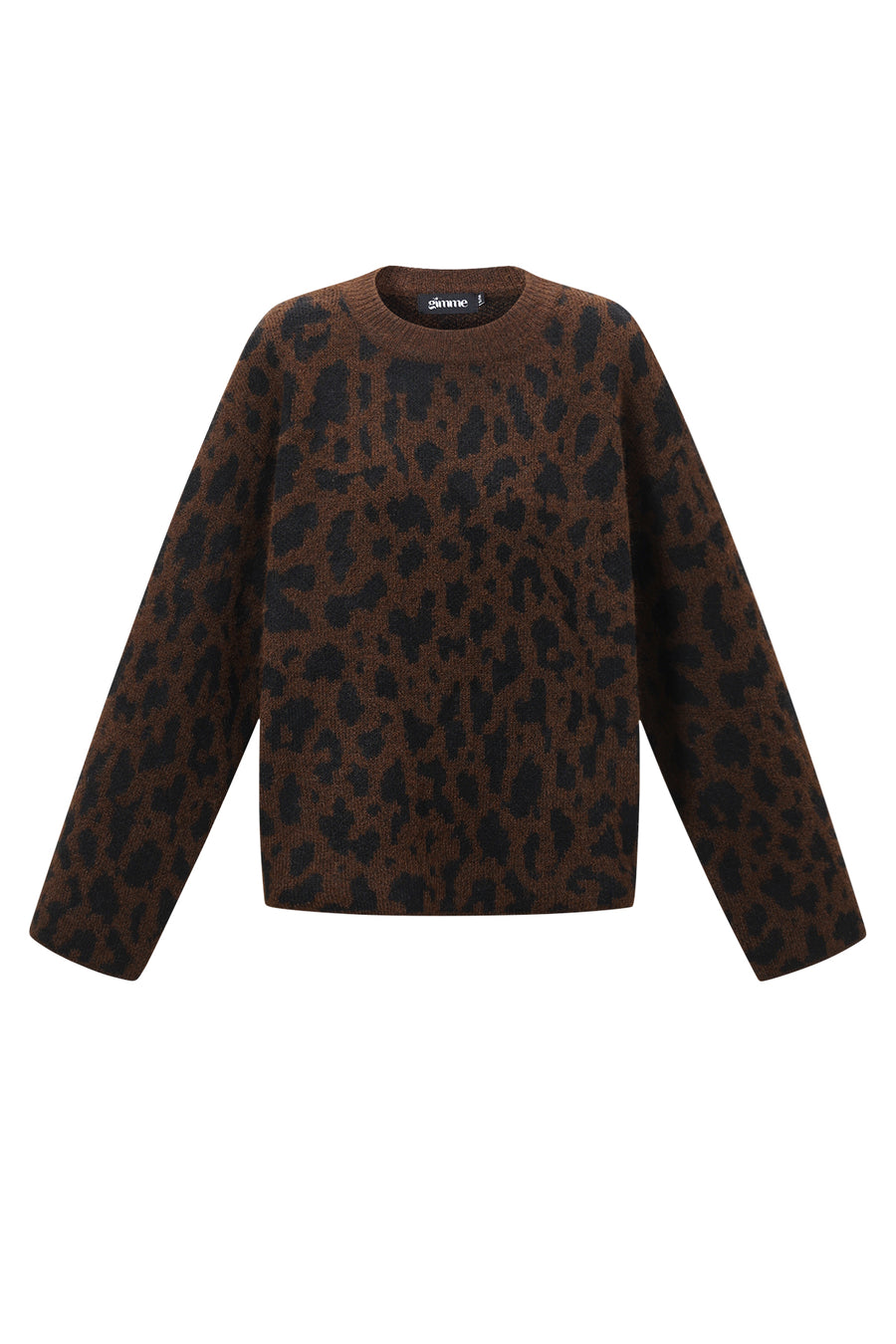 Dames gebreide trui met luipaardprint
