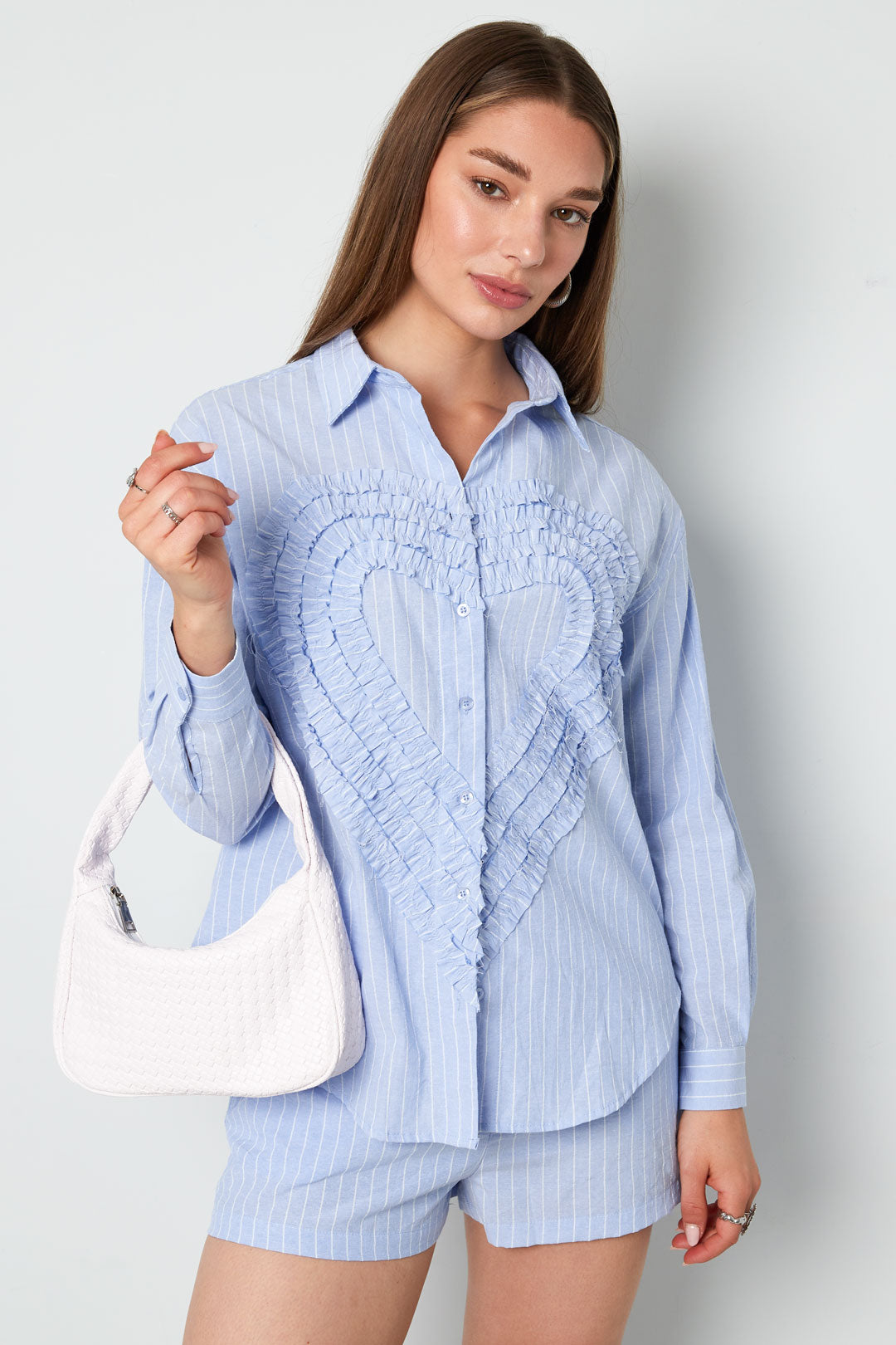 Women's blouse with heart and stripe print – image 6