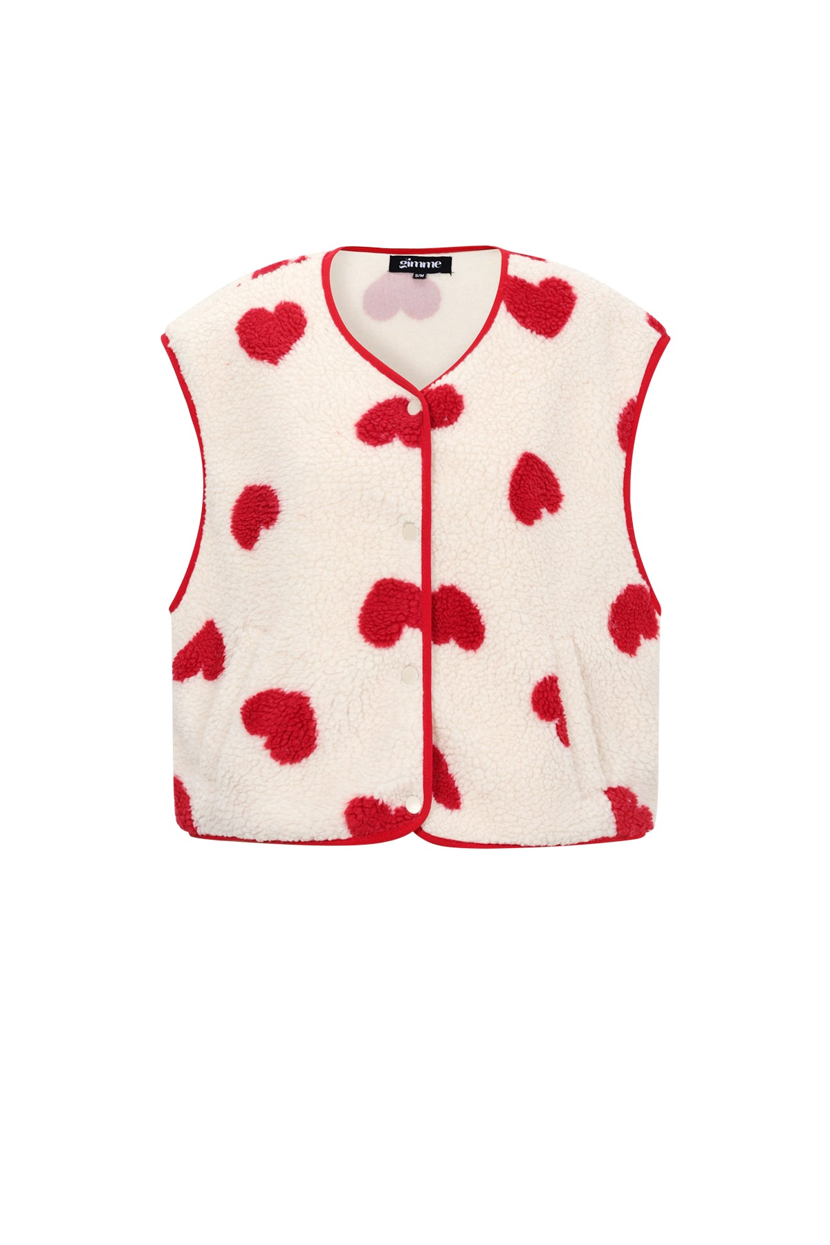 Dames Lover gilet van polyester met hartjes – productfoto 8