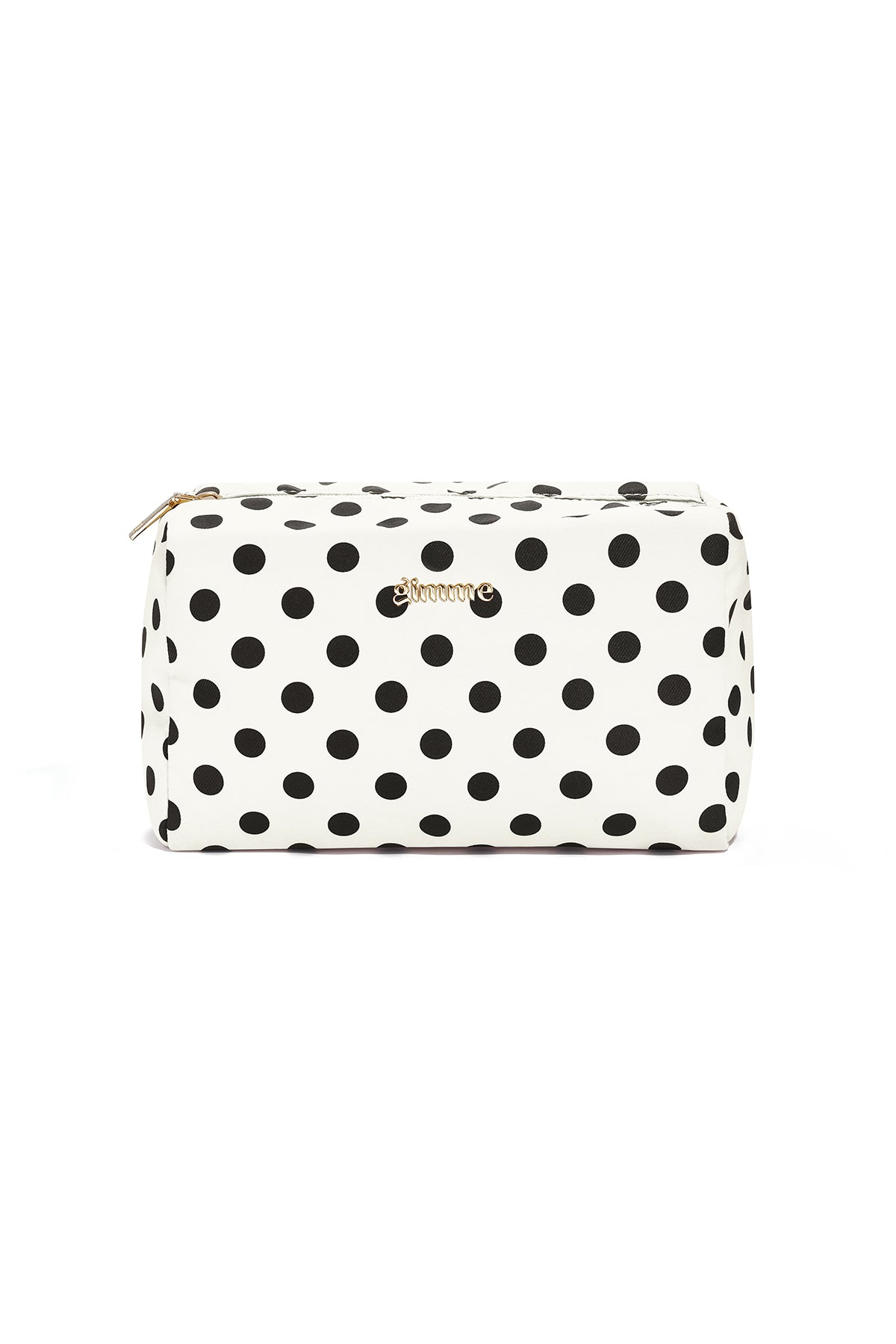 Make-uptasje met polkadots in wit