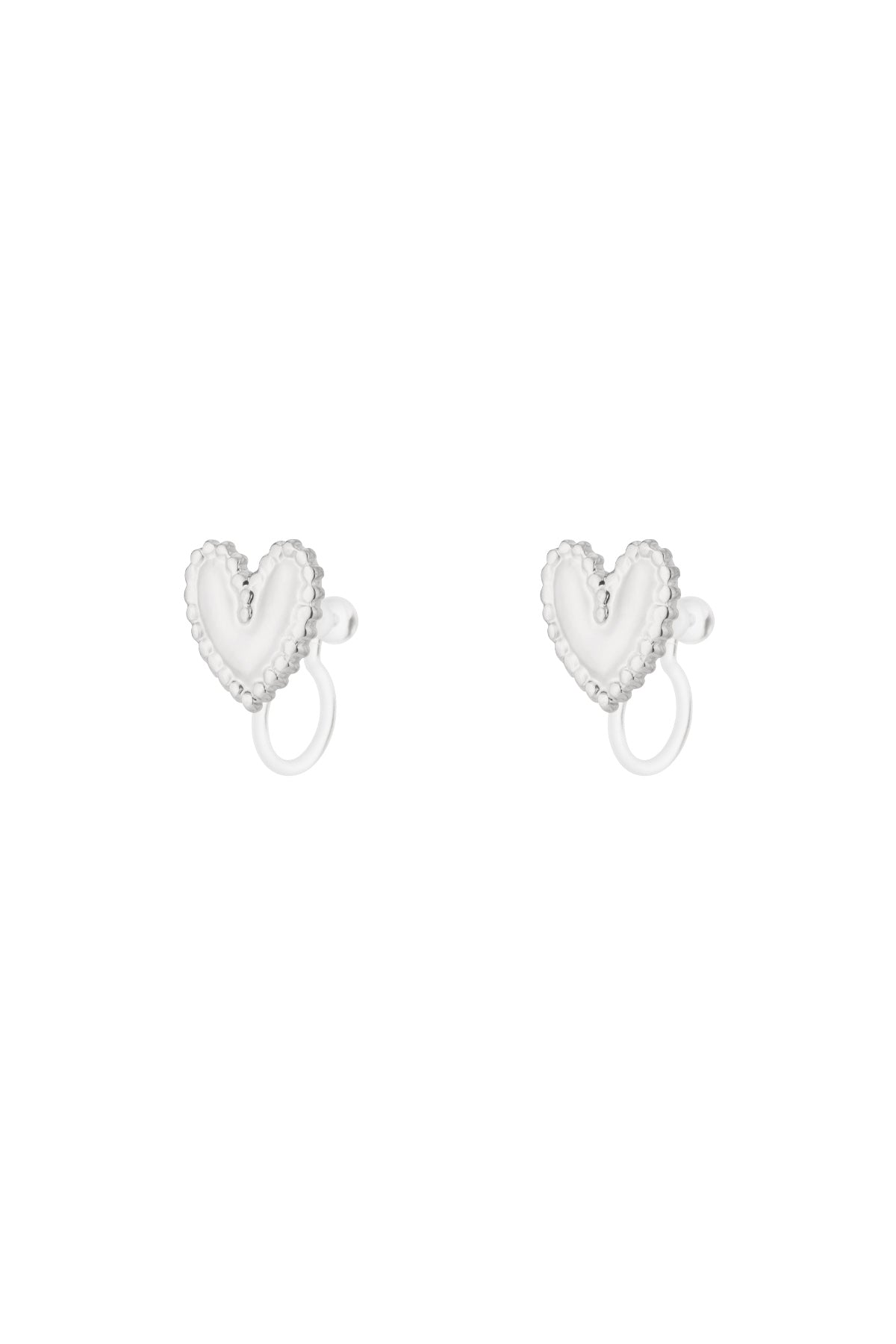 Clips d'oreilles pour femmes en acier inoxydable en forme de cœur – doré et argenté