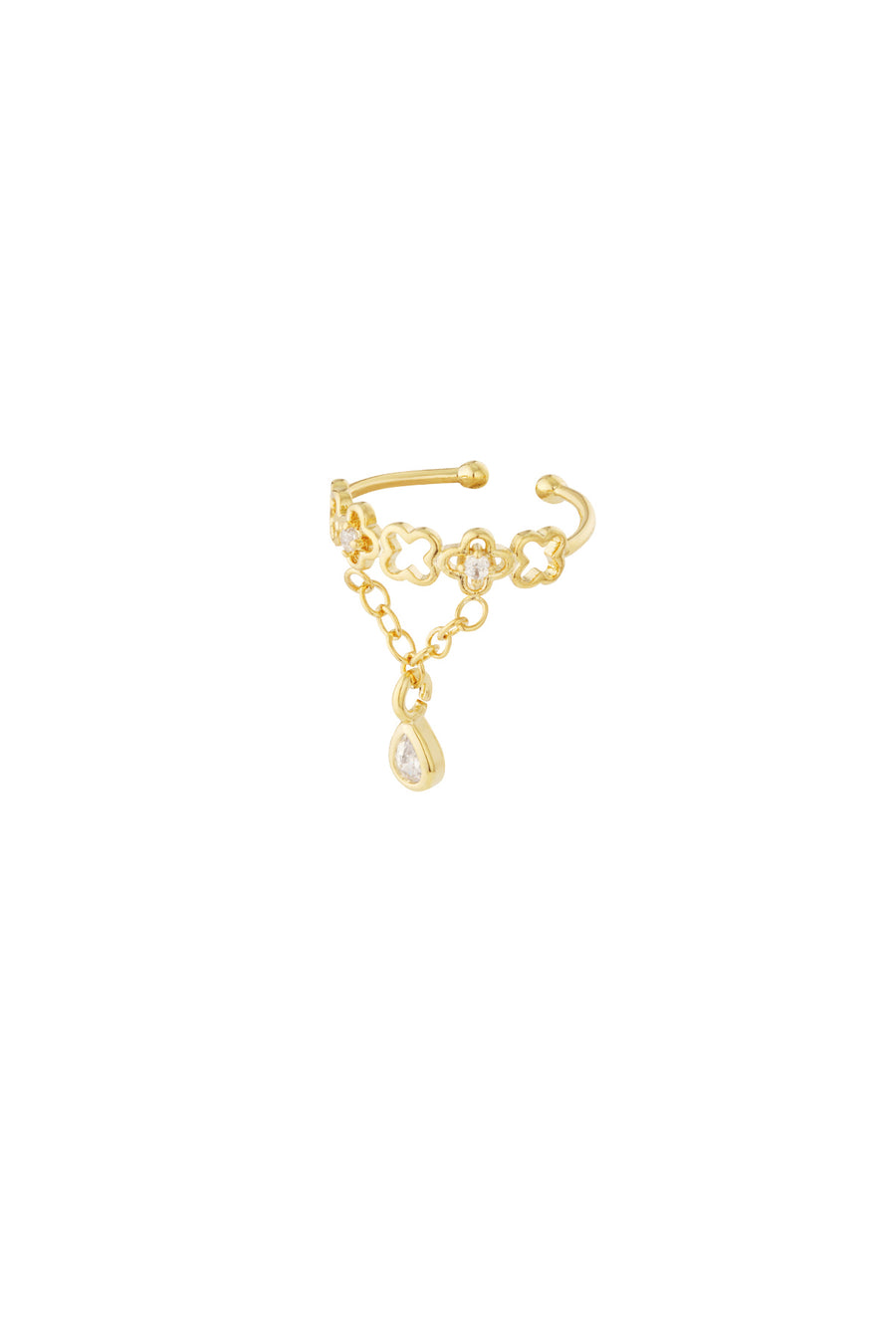 Ear cuff pour femme en cuivre de forme organique – coloris doré et argenté