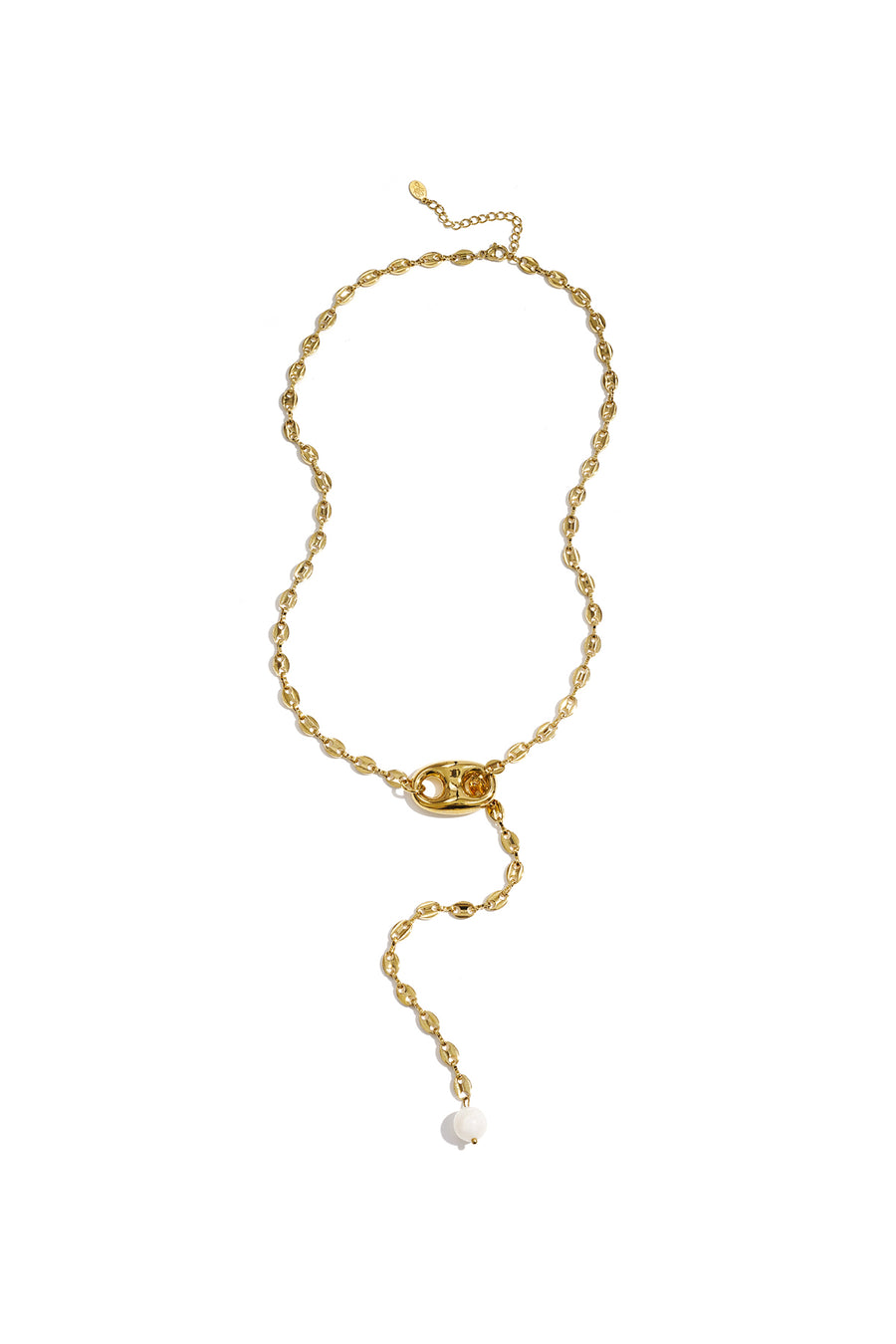 Collier pour femme avec pendentif en acier inoxydable, résine avec maillons – couleur or