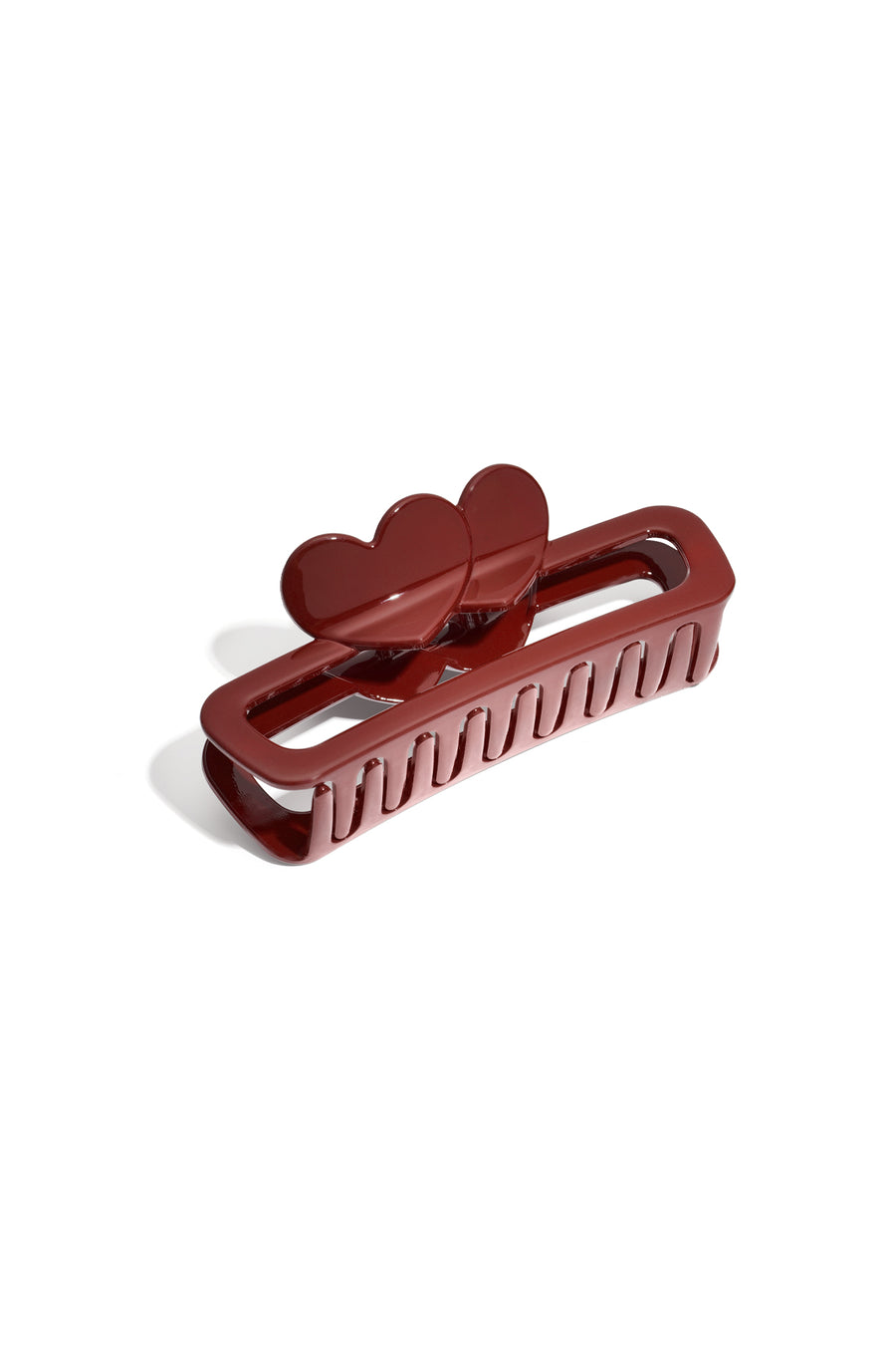 Pince à cheveux en plastique de couleur unie – marron foncé – usage quotidien