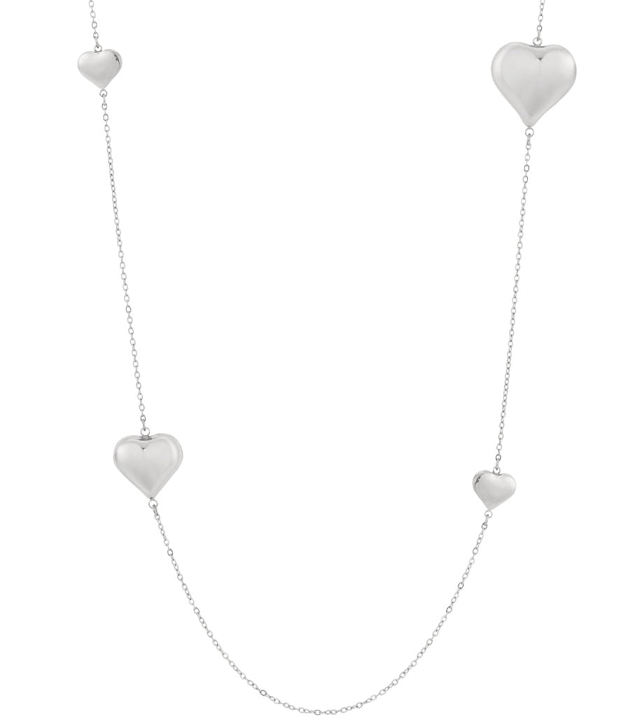 Long collier cœur en acier inoxydable pour femme – décontracté