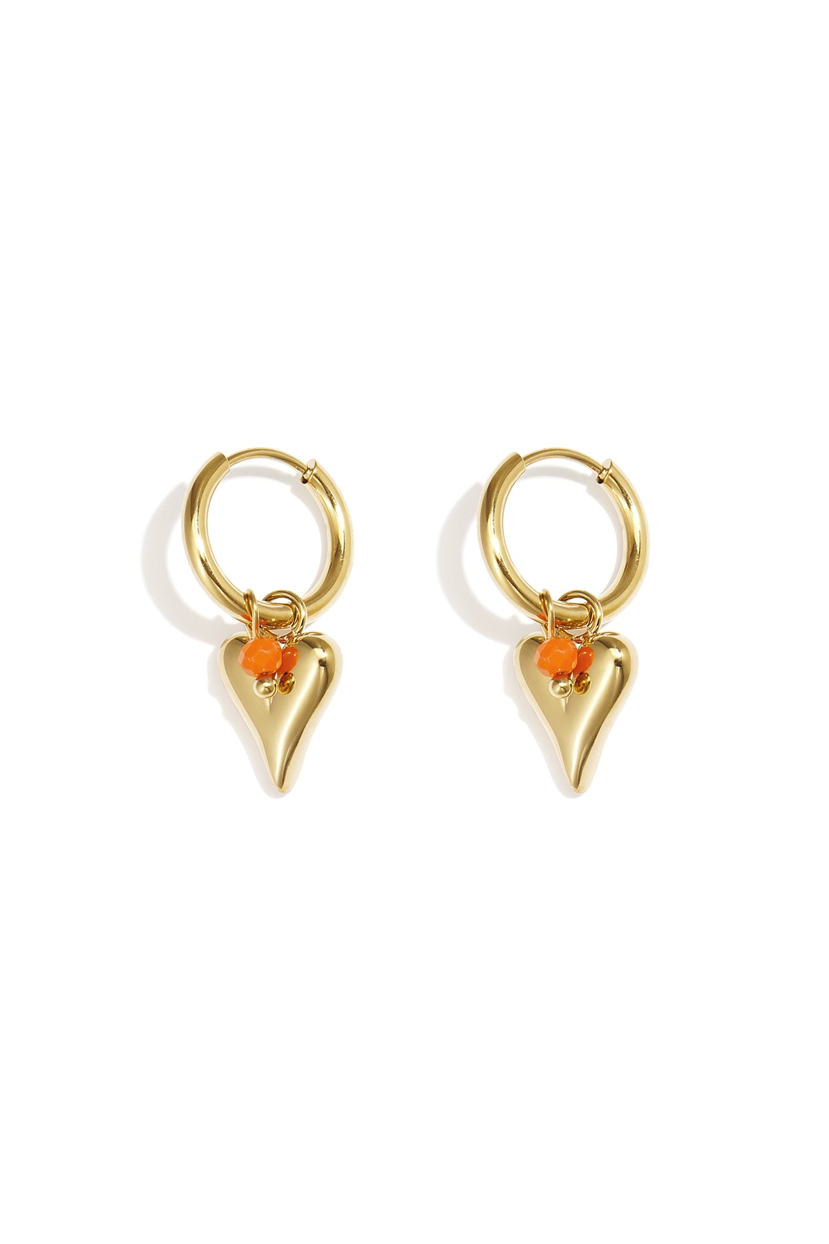 Boucles d'oreilles pendantes en acier inoxydable 304 avec cœur pour femme – plusieurs couleurs