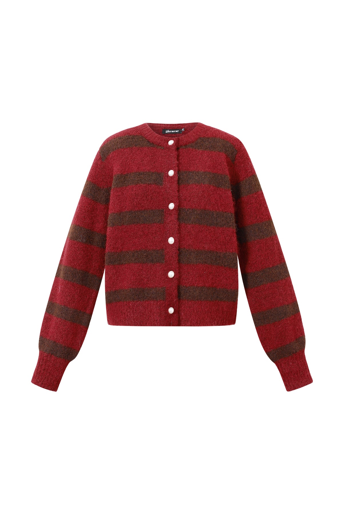 Dames gestreepte cardigan van gebreid polyester – productfoto 7