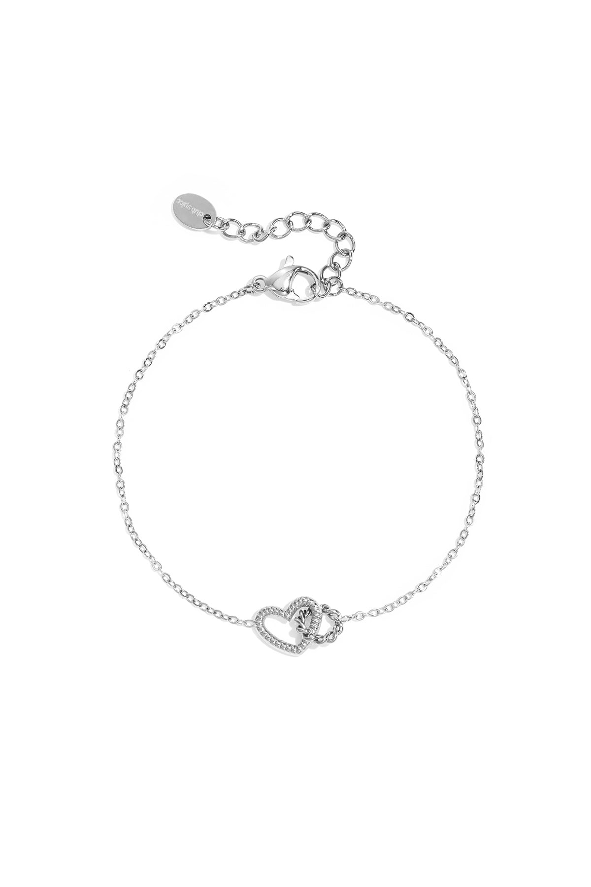 Armband met verbonden hart bedel