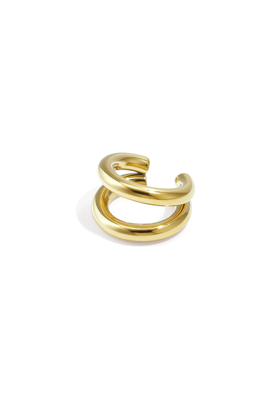 Ear cuff pour femme en acier inoxydable avec motif linéaire – couleur or