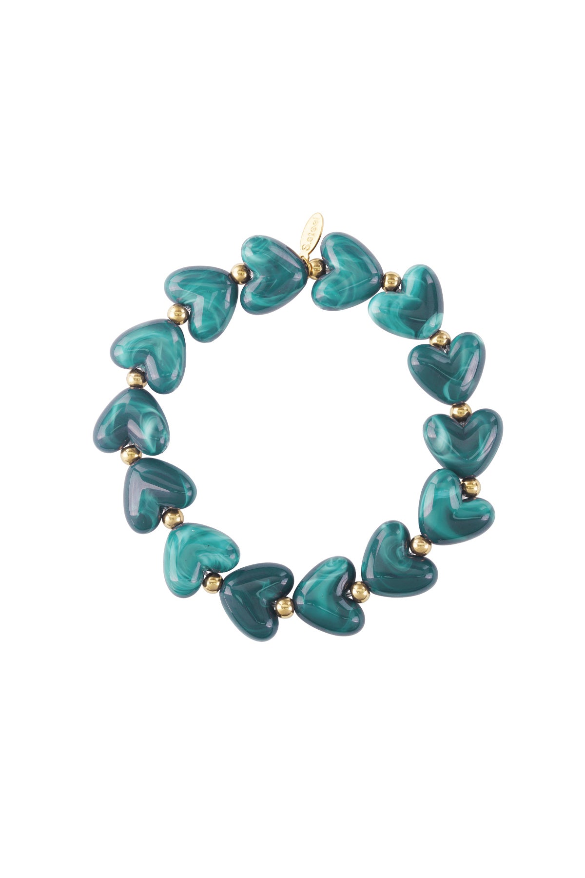 Bracelet en perles acryliques pour femme avec cœur – plusieurs coloris