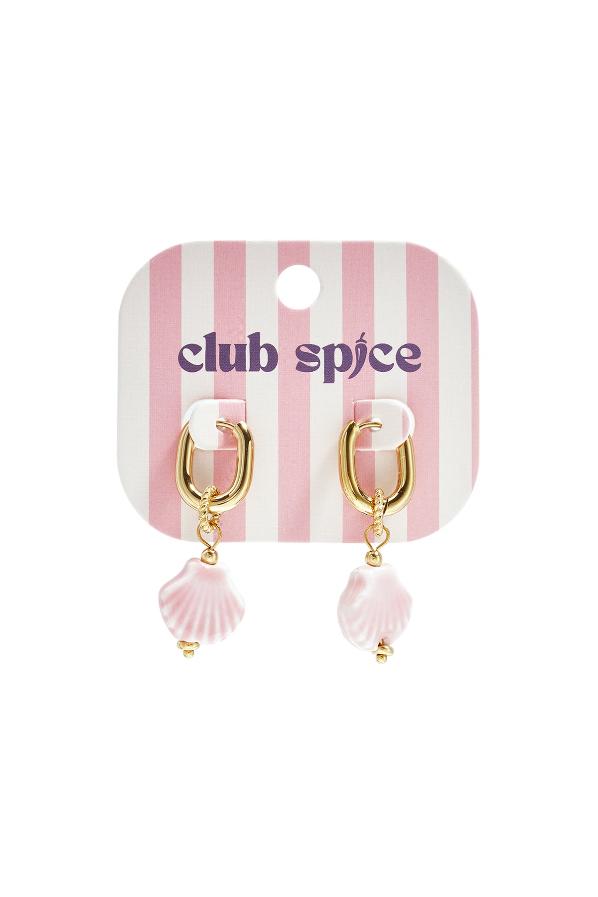 Squoval oorbellen met hangende schelp