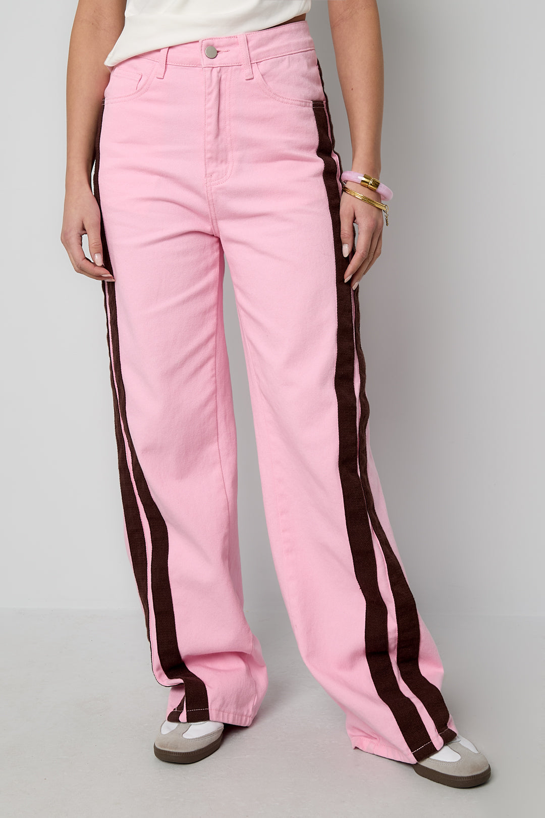 Women's straight-leg jeans with a striped pattern – Statement Stripe – image 6