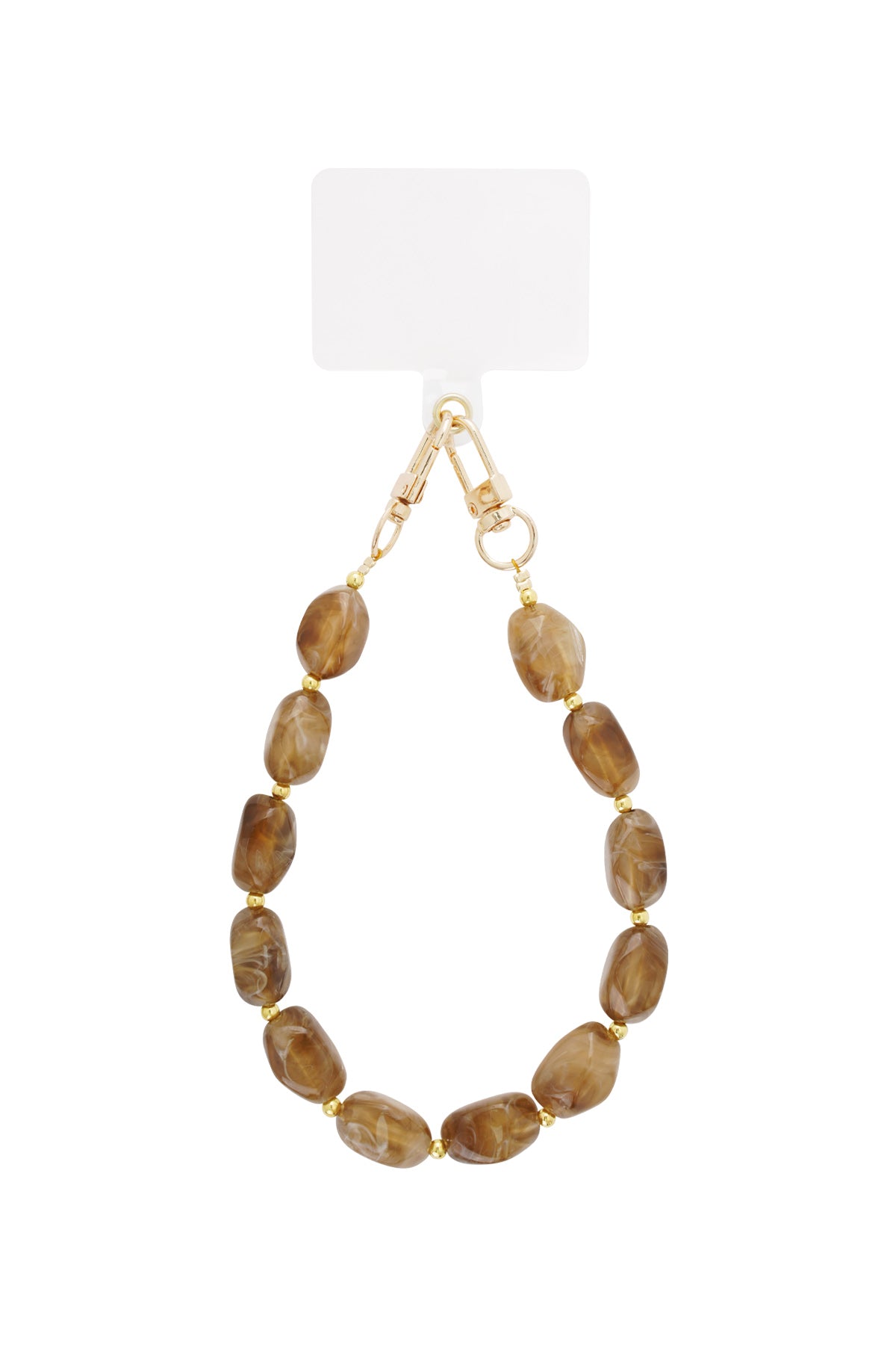 Kralen telefoonketting in bruin