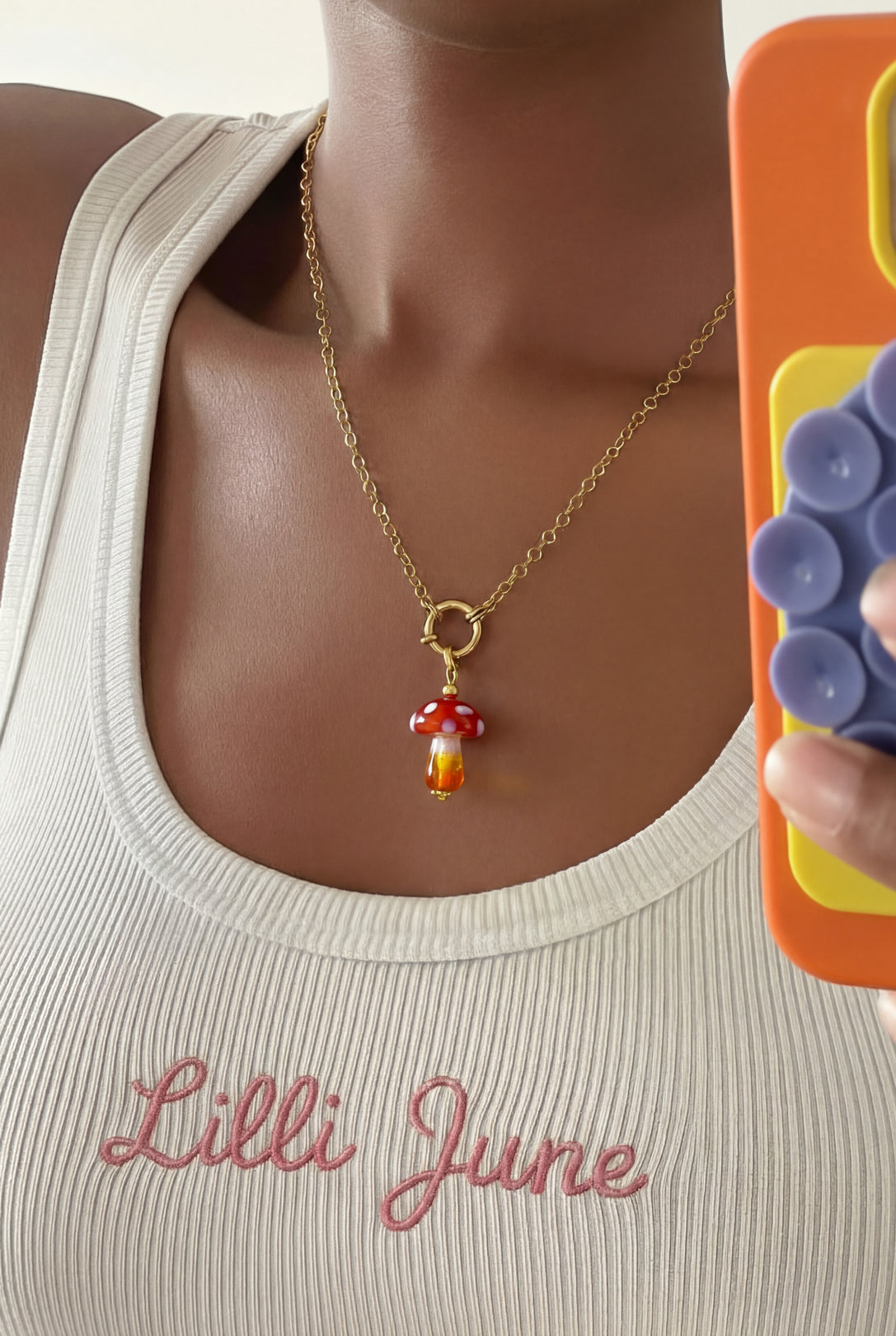 Sieraden bedel paddenstoel rood DIY