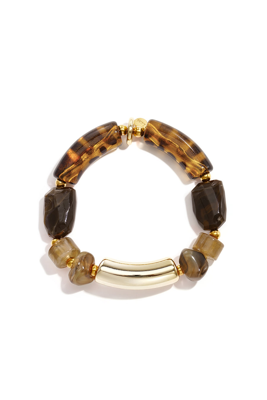 Bracelet perles pour femmes en acrylique – marron café – minimaliste