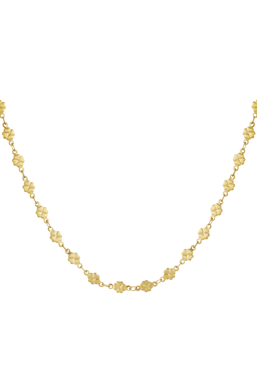 Chaîne de maillons pour femmes en acier inoxydable 304 avec motif de trèfle – couleur or
