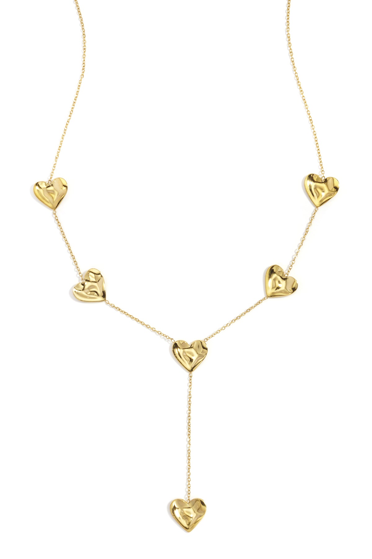 Collier pour femme en acier inoxydable 304 avec pendentif en forme de cœur – doré