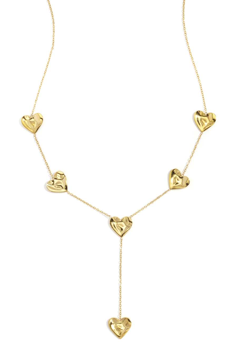 Y - vormige ketting met golvende harten
