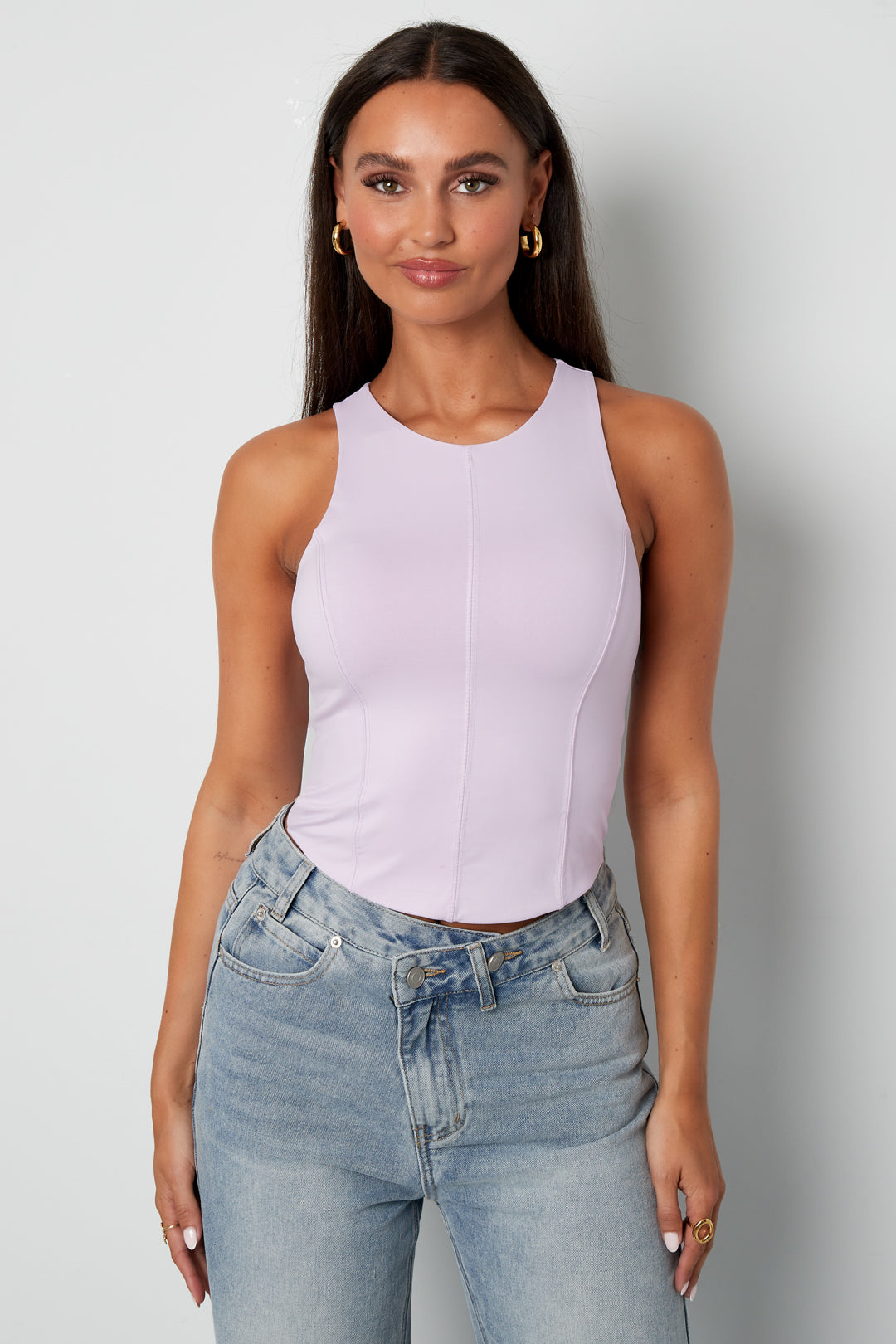 Gebreide Nylon Vrouwen Mouwloze Top Lente/Zomer Basis Solide Kleur