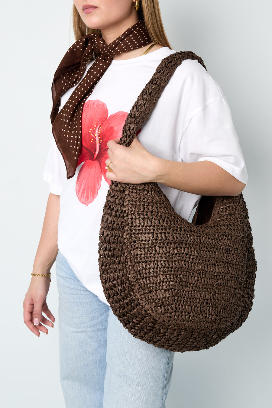 Sac de plage 100 % papier au design uni et détail tressé avec fermeture éclair