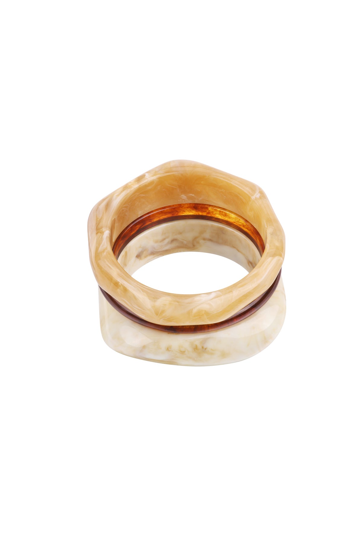 Women's resin bangle with an organic shape – multiple colours
