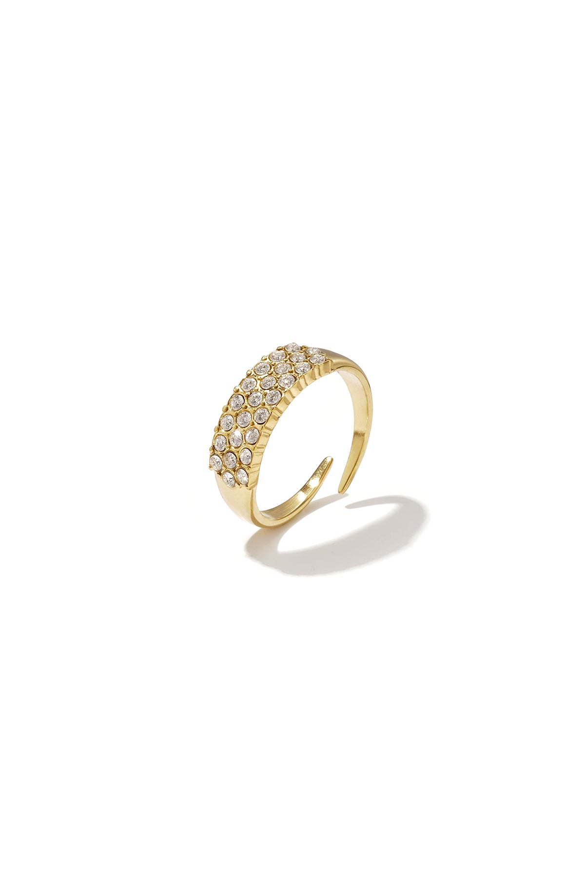 Minimalist round stainless steel ring for women – gold-coloured