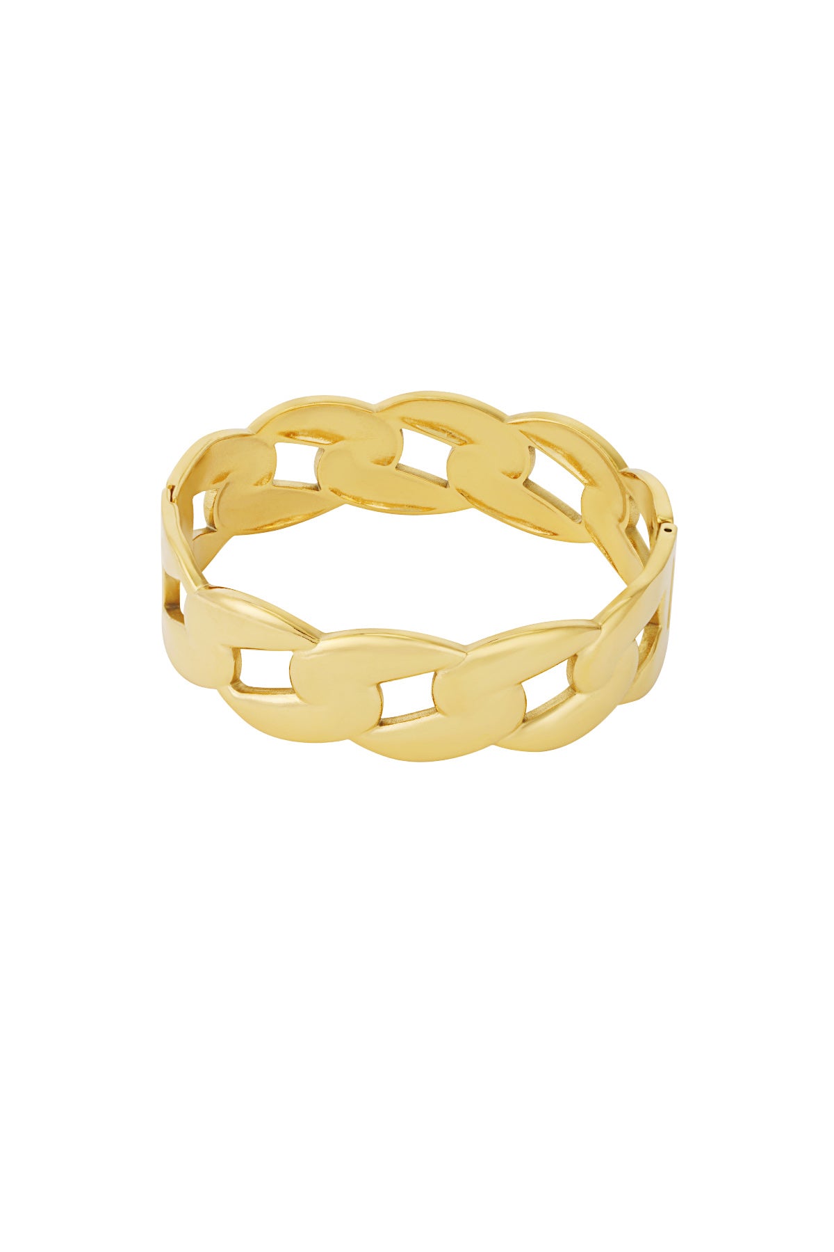 Stainless Steel Women's Bangle with Organic Shape – Gold-colored