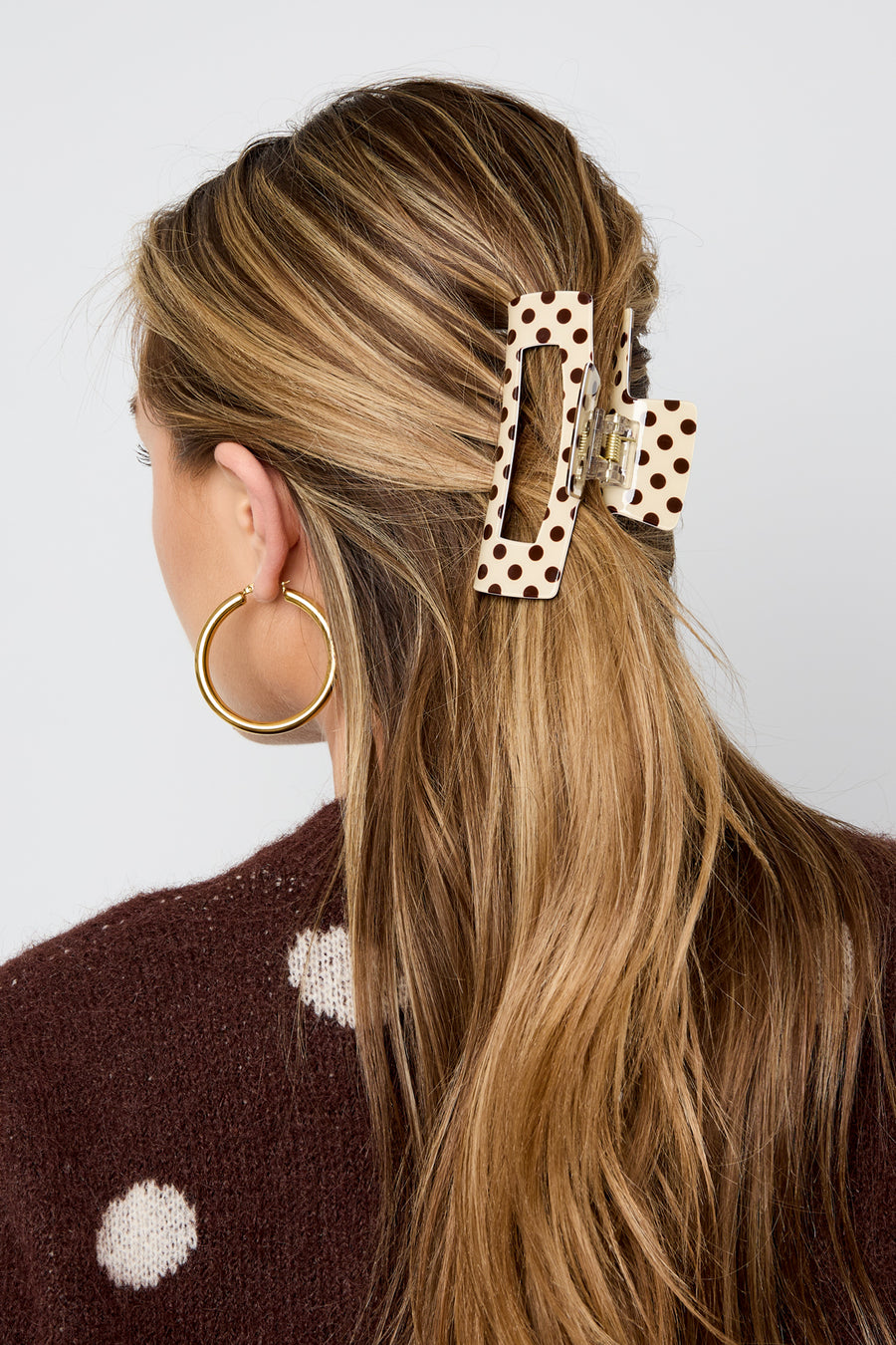 Pince à cheveux en PVC à pois – couleurs variées – au quotidien