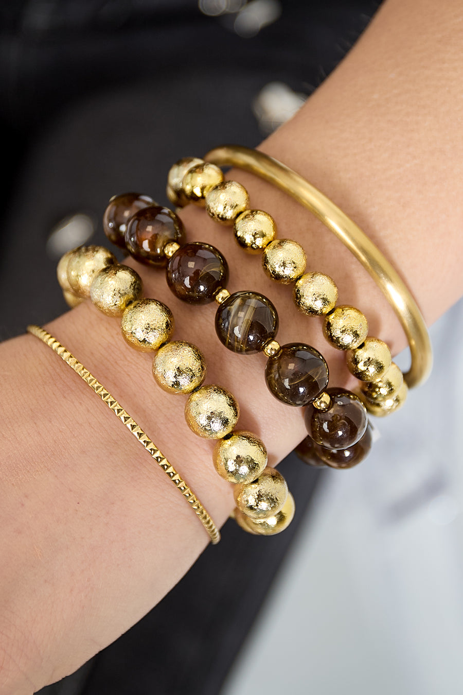 Bracelet perles en acrylique pour femmes – multicolore – décontracté
