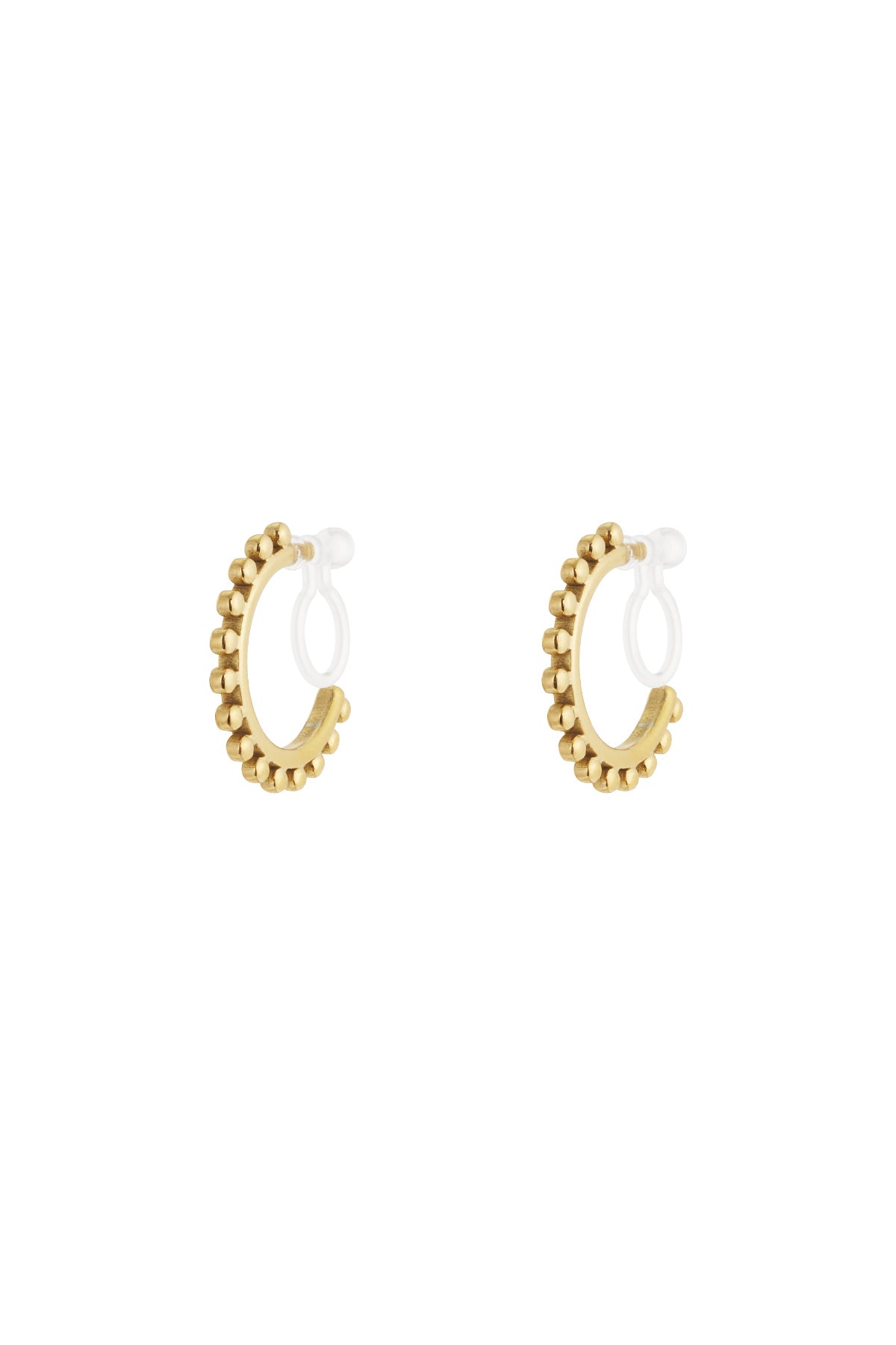 Boucles d'oreilles clips pour femmes en acier inoxydable, forme organique – doré